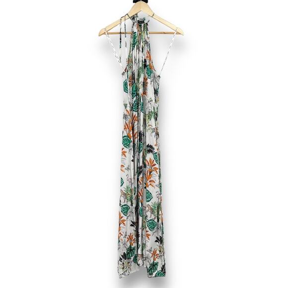 City Chic Jungle Print Halter Maxi Dress Women's 14 Flowy Travel Resort Vacation - Picture 4 of 11